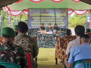 Rangkaian Kunker Pangdam V/Brw, Peletakan Batu Pertama Pembangunan Musholla di Pos Gabma Yonzipur 5/ABW