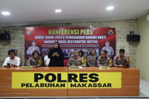 Polres Pelabuhan Makassar Rilis Penanganan Kasus 2024: Angka Penyelesaian Capai 95%